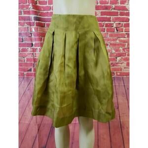 Fei Anthropologie Green Silk Women's Skirt Pleated-Size 0. NEW